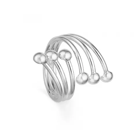 abstract RS of Scandinavia bolletje ring in zilver