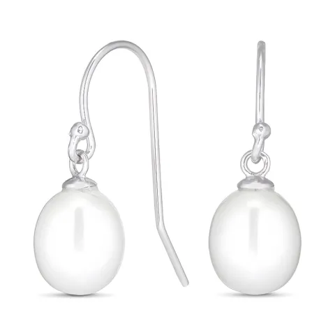 7-7,5 mm parel oorbellen in gerodineerd zilver