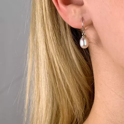 7-7,5 mm parel oorbellen in verguld sterlingzilver