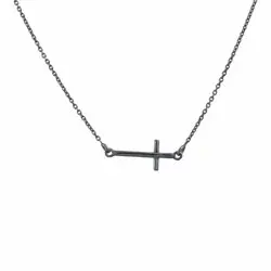 NORDAHL ANDERSEN Faith kruis hanger met ketting in geoxideerd sterlingzilver