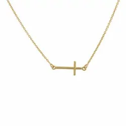 NORDAHL ANDERSEN Faith kruis hanger met ketting in verguld sterlingzilver