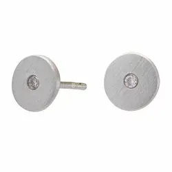 NORDAHL ANDERSEN Spot rond oorbellen in zilver witte zirkoon