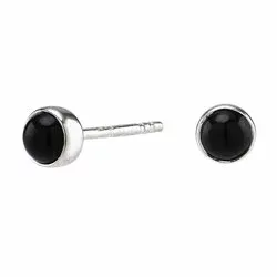 NORDAHL ANDERSEN Sweets rond zwart onyx oorbellen in zilver zwart onyx