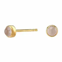 klein NORDAHL ANDERSEN Sweets oorbellen in verguld sterlingzilver roze kwarts