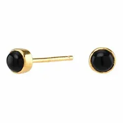 NORDAHL ANDERSEN Sweets zwart oorbellen in verguld sterlingzilver zwart onyx