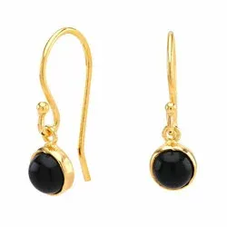 NORDAHL ANDERSEN Sweets verguld zilver oorbellen in verguld sterlingzilver zwart onyx