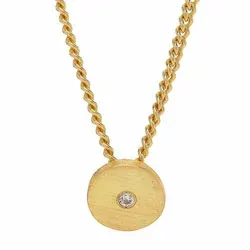 NORDAHL ANDERSEN Spot rond hanger met ketting in verguld sterlingzilver witte zirkoon