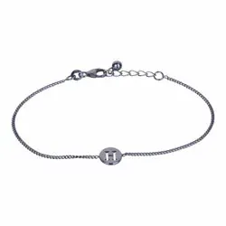 NORDAHL ANDERSEN H armband in geoxideerd sterlingzilver