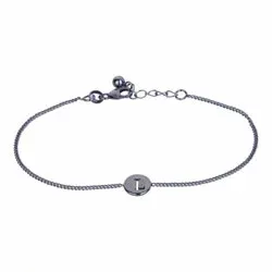 NORDAHL ANDERSEN L armband in geoxideerd sterlingzilver