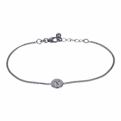 NORDAHL ANDERSEN N armband in geoxideerd sterlingzilver