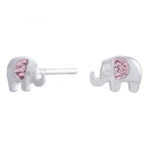 NORDAHL ANDERSEN olifant oorbellen in gerodineerd zilver roze zirkoon