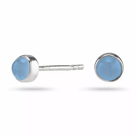 Nordahl andersen rond caledoniet oorbellen in gerodineerd zilver blauwe caledonieten