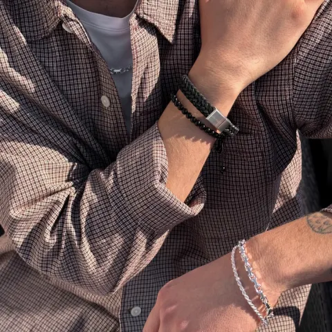 Nordahl andersen zwart armband in leren
