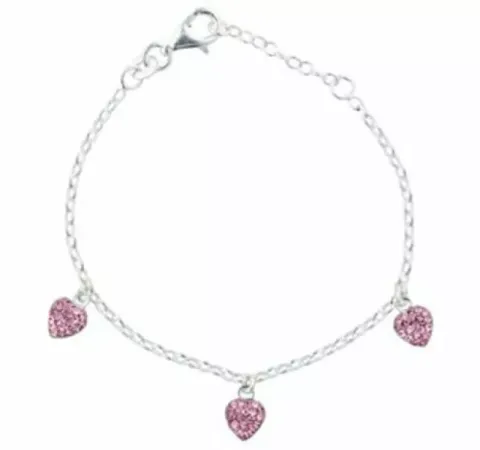 kinderen NORDAHL ANDERSEN hart armband in gerodineerd zilver roze zirkoon