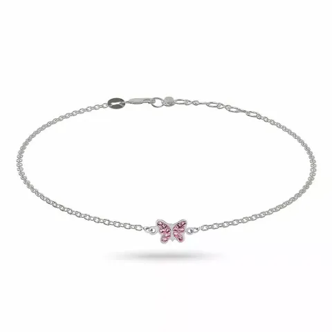 kinderen NORDAHL ANDERSEN vlinder armband in gerodineerd zilver roze zirkoon