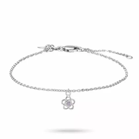 kinderen NORDAHL ANDERSEN bloem armband in gerodineerd zilver roze zirkoon