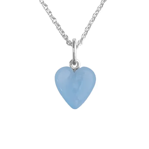 NORDAHL ANDERSEN hart blauwe caledoniet ketting in gerodineerd zilver blauwe caledoniet