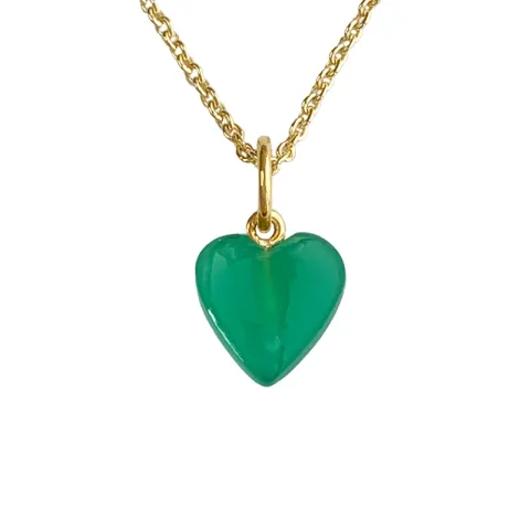 NORDAHL ANDERSEN hart ketting in verguld sterlingzilver groen caledoniet