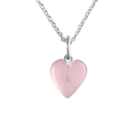 NORDAHL ANDERSEN hart ketting in gerodineerd zilver pink caledoniet