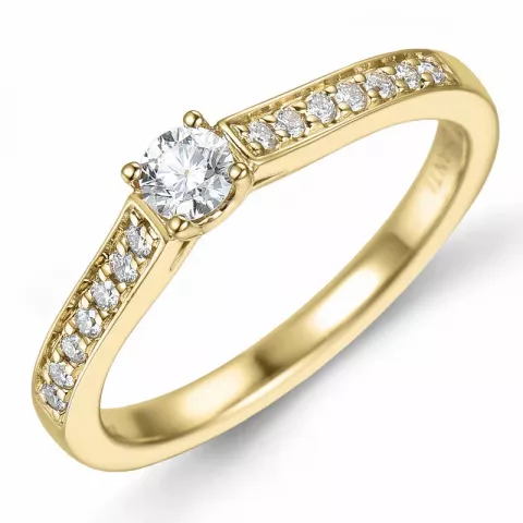 diamant ring in 14 karaat goud 0,15 ct 0,11 ct