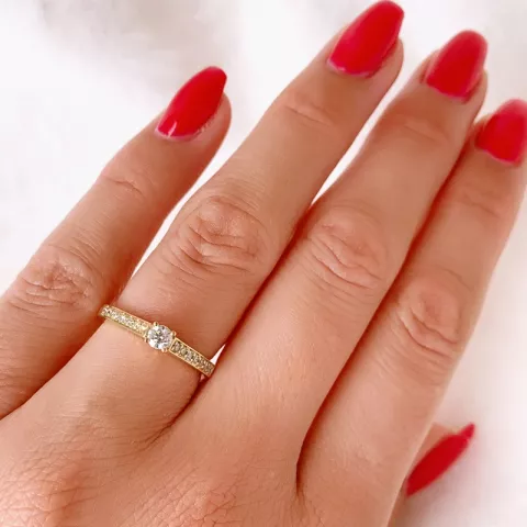 diamant ring in 14 karaat goud 0,15 ct 0,11 ct