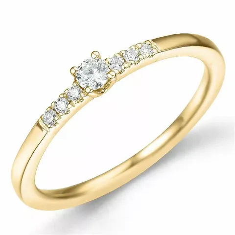 Rond diamant ring in 14 karaat goud 0,08 ct 0,06 ct