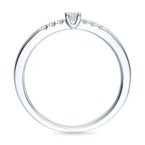 rond diamant ring in 14 karaat witgoud 0,08 ct 0,06 ct