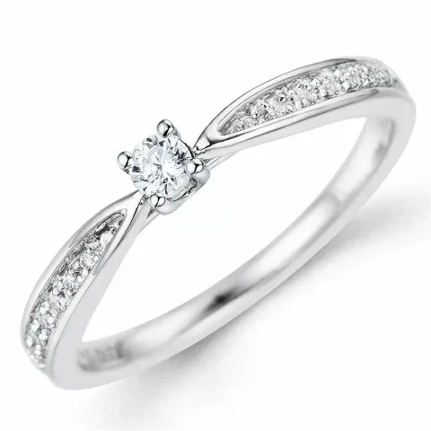 rond diamant ring in 14 karaat witgoud 0,14 ct