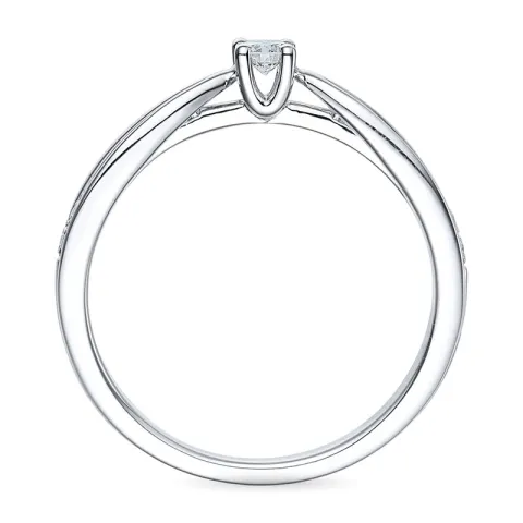rond diamant ring in 14 karaat witgoud 0,14 ct