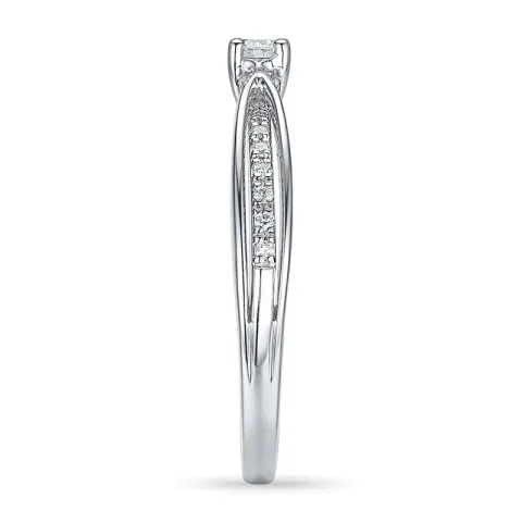 rond diamant ring in 14 karaat witgoud 0,14 ct