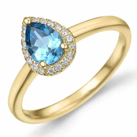 druppel topaas diamant ring in 14 karaat goud 0,85 ct 0,09 ct