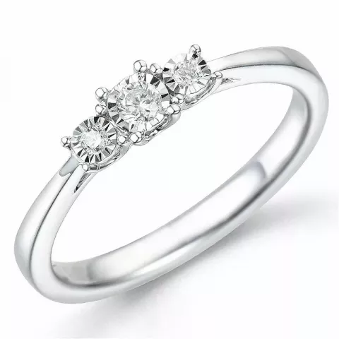Diamant ring in 14 karaat witgoud 0,06 ct 0,03 ct