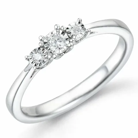 testsieraad diamant ring in 14 karaat witgoud 0,06  ct 0,03 ct