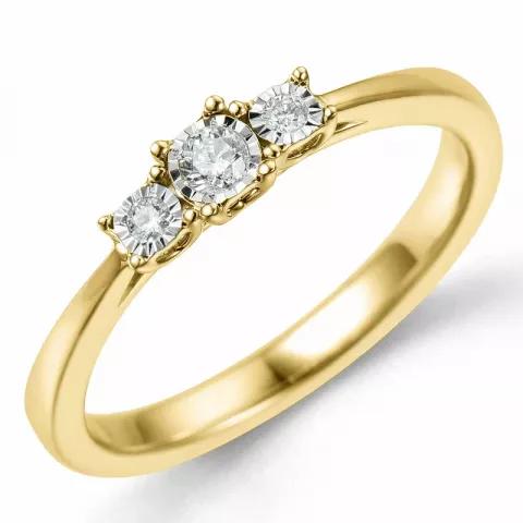 testsieraad diamant ring in 14 karaat goud-en witgoud 0,06 ct 0,03 ct