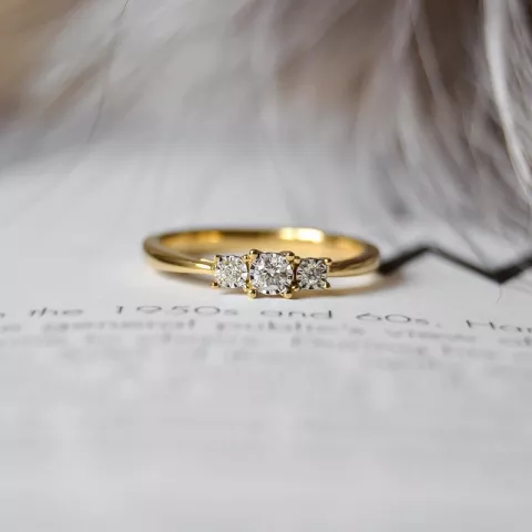 Diamant ring in 14 karaat goud-en witgoud 0,06 ct 0,03 ct