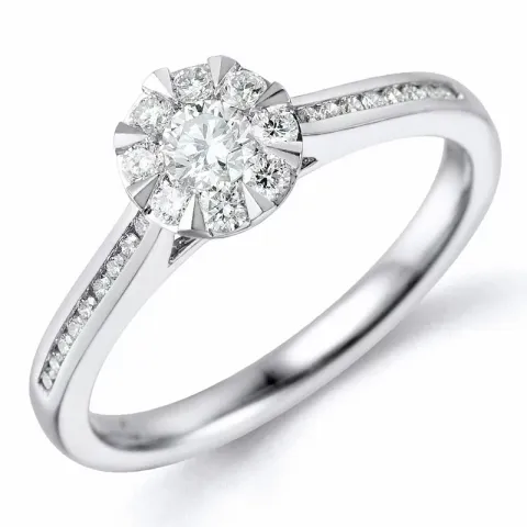 rond diamant ring in 14 karaat witgoud 0,15 ct 0,26 ct