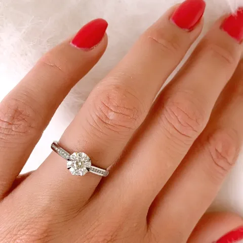 rond diamant ring in 14 karaat witgoud 0,15 ct 0,26 ct