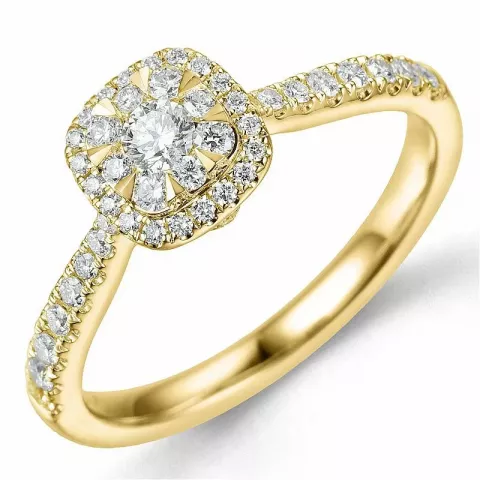 vierkant diamant ring in 14 karaat goud 0,10 ct 0,44 ct