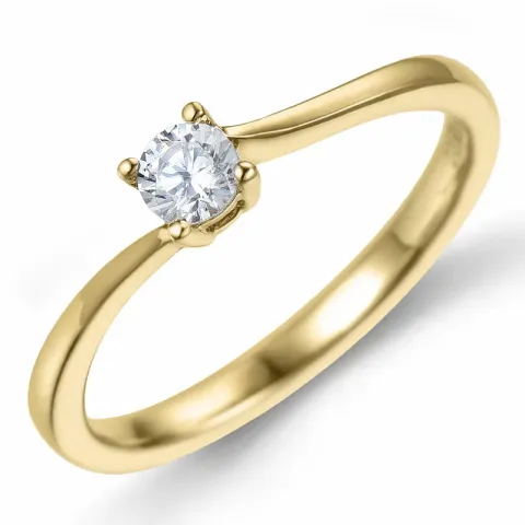 diamant solitaire ring in 14 karaat goud 0,20 ct