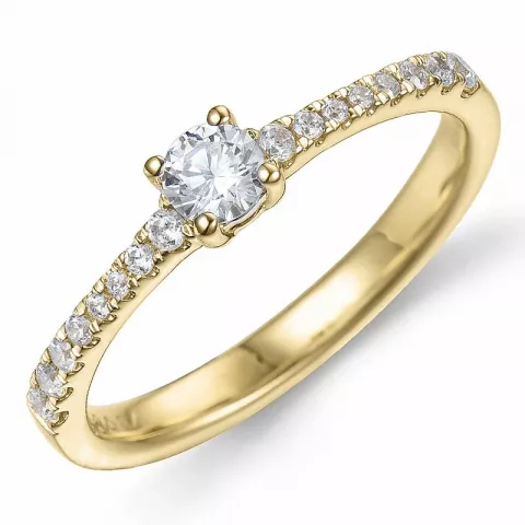 diamant ring in 14 karaat goud 0,20 ct 0,17 ct