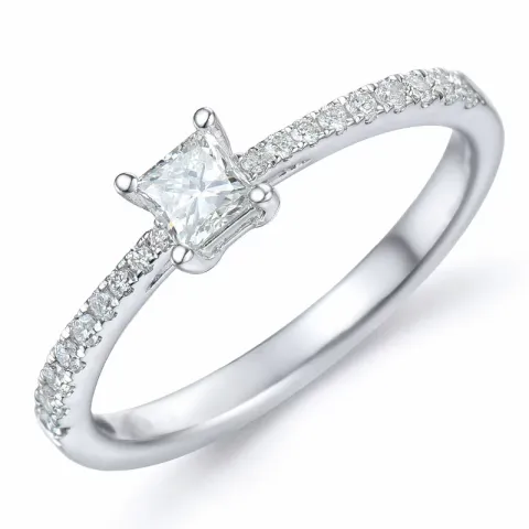 diamant ring in 14 karaat witgoud 0,25 ct 0,15 ct