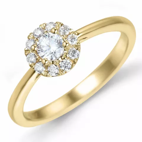 rond diamant ring in 14 karaat goud 0,20 ct 0,15 ct