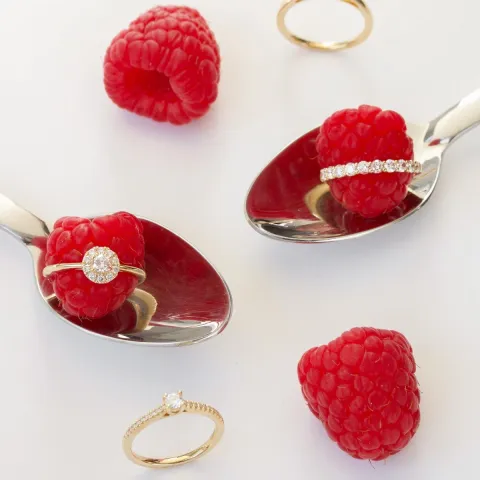 rond diamant ring in 14 karaat goud 0,20 ct 0,15 ct