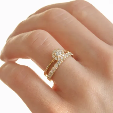 rond diamant ring in 14 karaat goud 0,20 ct 0,15 ct