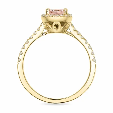 morganiet diamant ring in 14 karaat goud 1,28 ct 0,32 ct