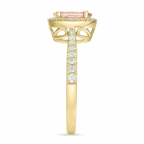 morganiet diamant ring in 14 karaat goud 1,28 ct 0,32 ct