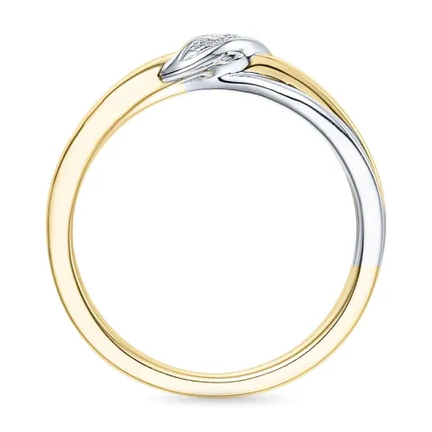 diamant ring in 14 karaat goud-en witgoud 0,03 ct