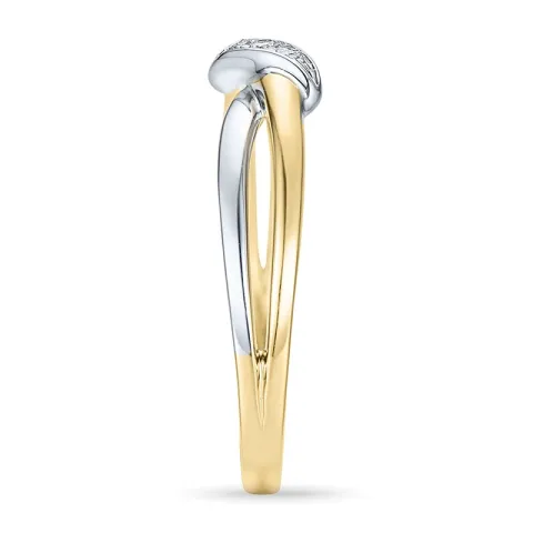 diamant ring in 14 karaat goud-en witgoud 0,03 ct