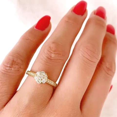 diamant ring in 14 karaat goud 0,51 ct