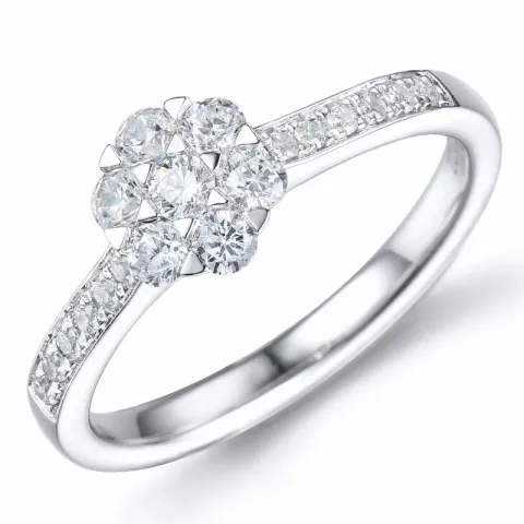 diamant ring in 14 karaat witgoud 0,51 ct